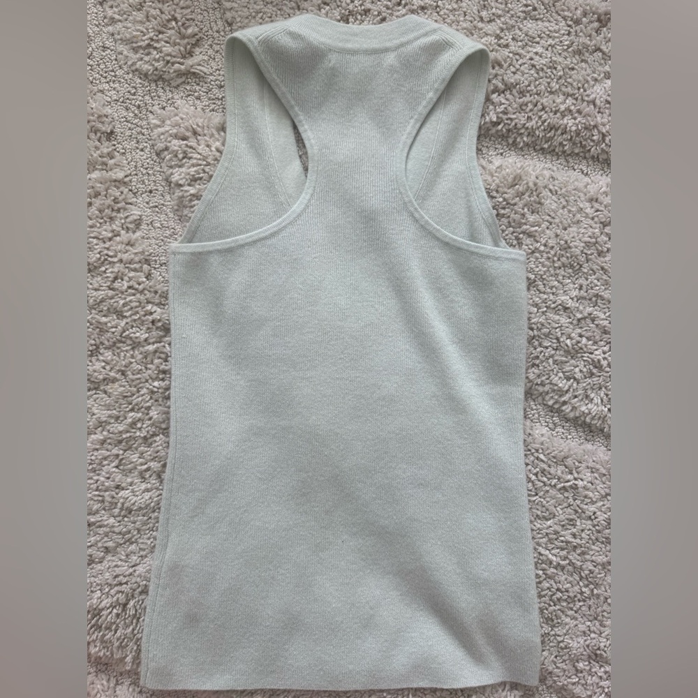 Banana Republic 100% Cashmere Tank Top Light Blue XS Soft Minimalist Luxury - Picture 3 of 4